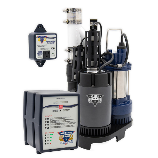 PS-C33 - GLENTRONICS PRO SERIES COMBO 1/3HP PRIMARY & BACKUP SUMP PUMP SYSTEM (3000 GPH AT 10)